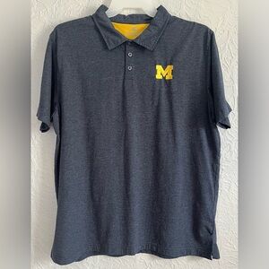 Colosseum Michigan Wolverines Polo Shirt Men’s XXL Short Sleeve NCAA 2X FLAW